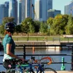 Cycling in Olympic Park Sydney