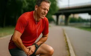 Runner experiencing groin sore after running on a park trail