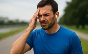Runner experiencing headache after running outdoors