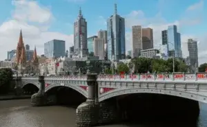 Melbourne skyline view across Princes Bridge, symbolizing the vibrant city atmosphere during fun runs in Melbourne 2025 and 2026.