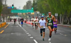 Runner pacing through a 10km race, illustrating What’s a Good Time to Run 10K for beginners and recreational runners.