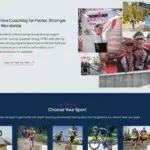 Homepage banner showing athletes finishing races, used to represent the support and results possible with online running coaching for beginners.