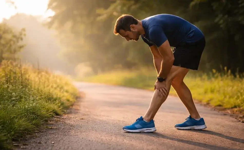 Runner slowing down during a run due to pain during running versus after running